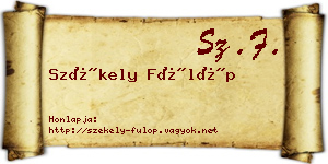 Székely Fülöp névjegykártya