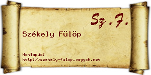 Székely Fülöp névjegykártya